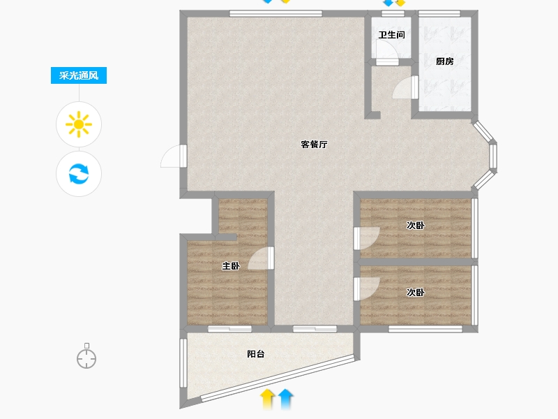 湖南省-长沙市-银力家园-120.00-户型库-采光通风