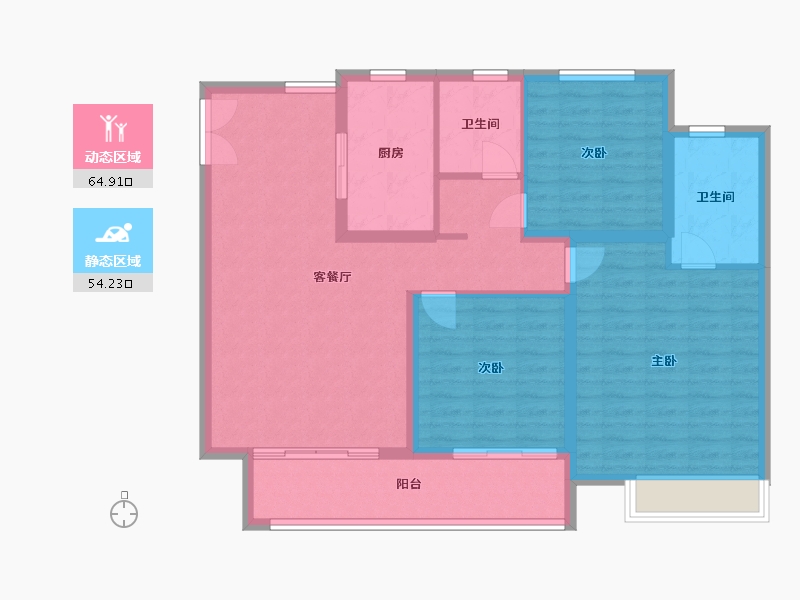 江苏省-宿迁市-湾河御景小区-108.28-户型库-动静分区