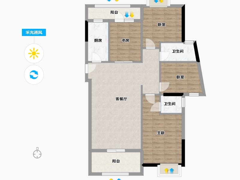 湖北省-宜昌市-龙津星城-108.22-户型库-采光通风