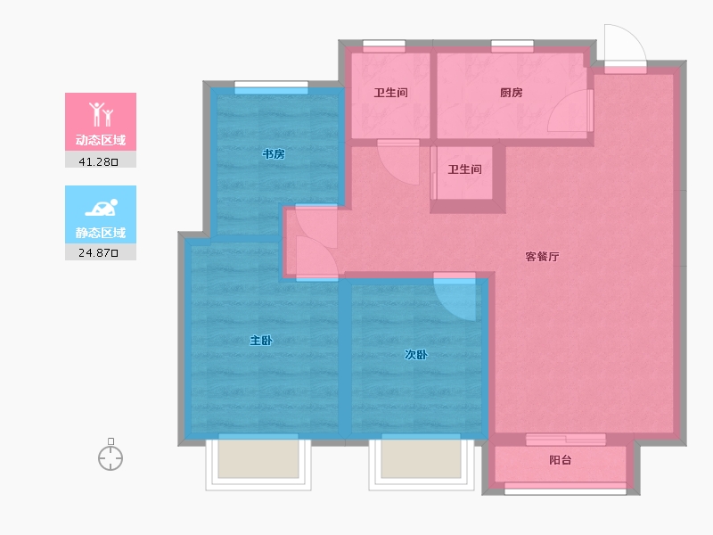 天津-天津市-滨海梧桐-67.50-户型库-动静分区