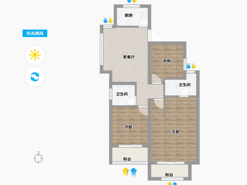 浙江省-杭州市-才泊嘉院（人才共有产权）-73.54-户型库-采光通风