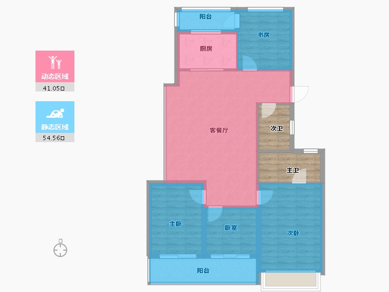 浙江省-杭州市-万科星图光年轩-96.00-户型库-动静分区