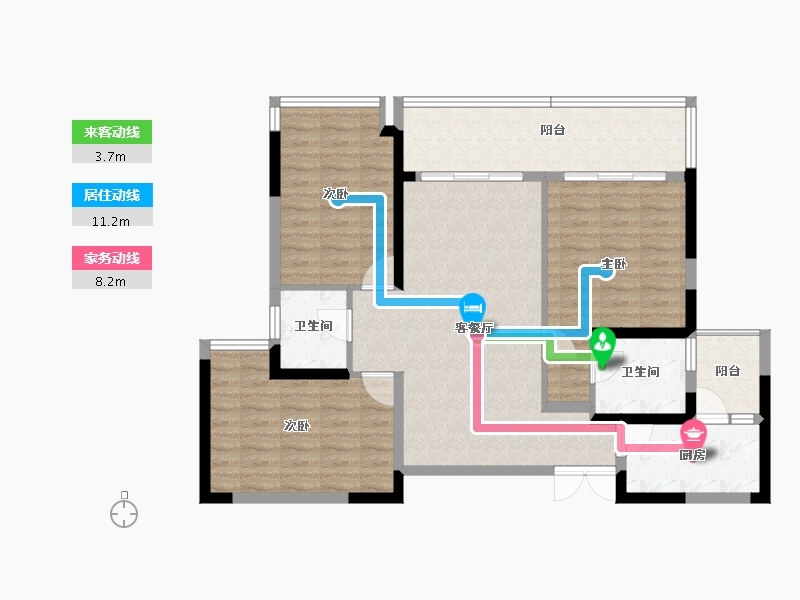 四川省-成都市-菁蓉滨湖湾-95.59-户型库-动静线