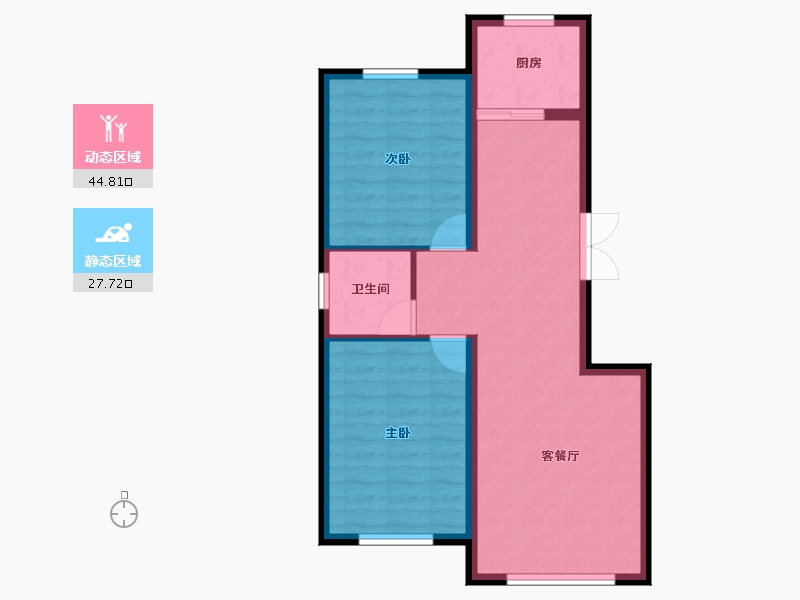 内蒙古自治区-鄂尔多斯市-蒙欣·康和馨港-65.38-户型库-动静分区