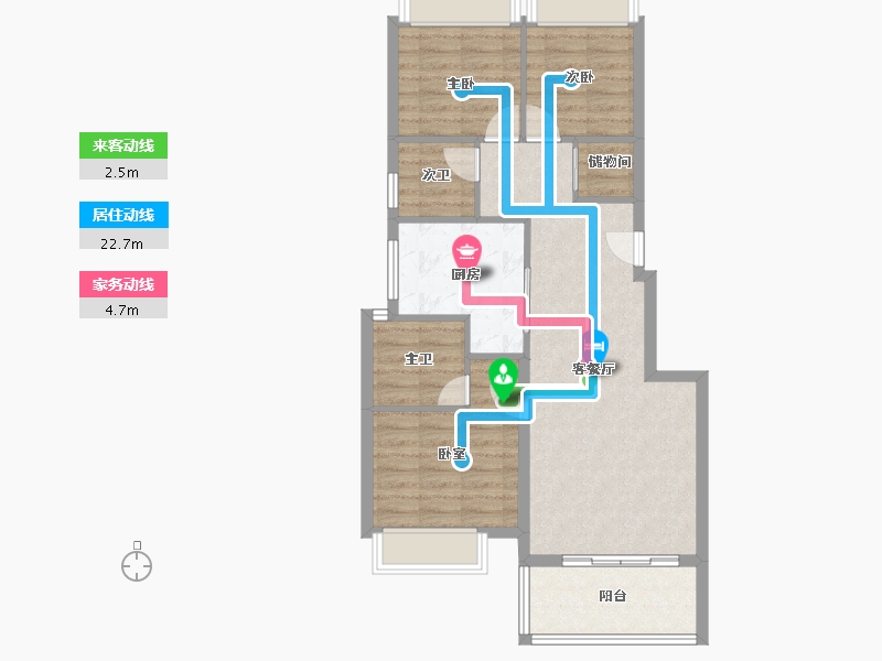 四川省-成都市-保利青江花园-76.86-户型库-动静线