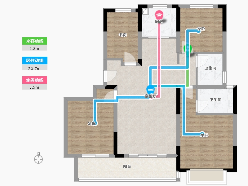 浙江省-宁波市-浩创丹樾府-97.35-户型库-动静线