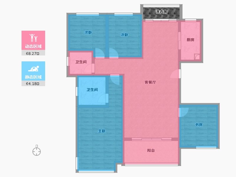 贵州省-毕节市-碧海雅苑-105.14-户型库-动静分区