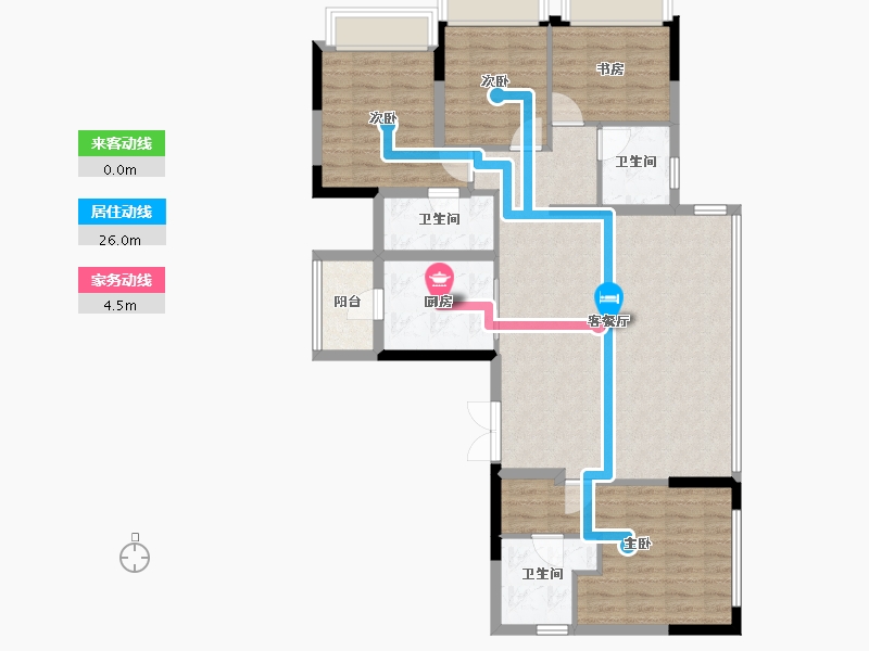 四川省-成都市-中建映锦江-105.04-户型库-动静线