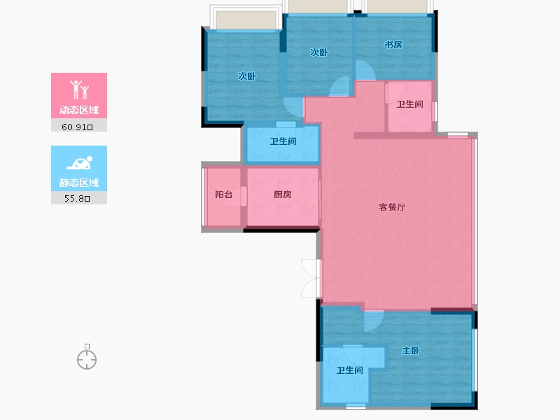 四川省-成都市-中建映锦江-105.04-户型库-动静分区