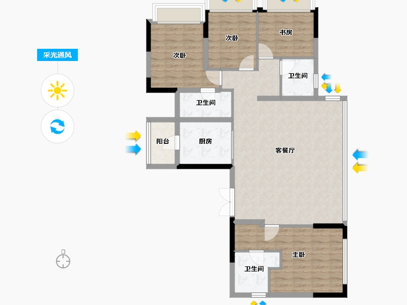 四川省-成都市-中建映锦江-105.04-户型库-采光通风