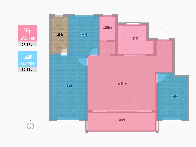 四川省-成都市-华润置地鼎信长城锦官和鸣-90.00-户型库-动静分区