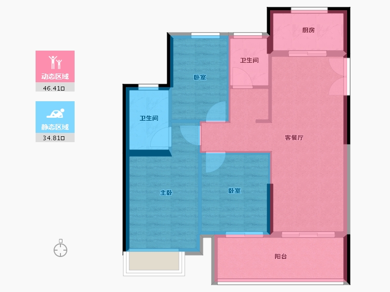 福建省-福州市-建总誉璟-73.07-户型库-动静分区