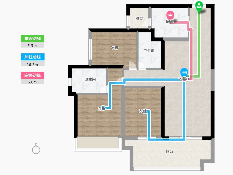 海南省-海口市-大华锦绣海岸-84.00-户型库-动静线