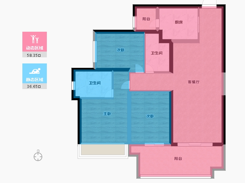 海南省-海口市-大华锦绣海岸-84.00-户型库-动静分区