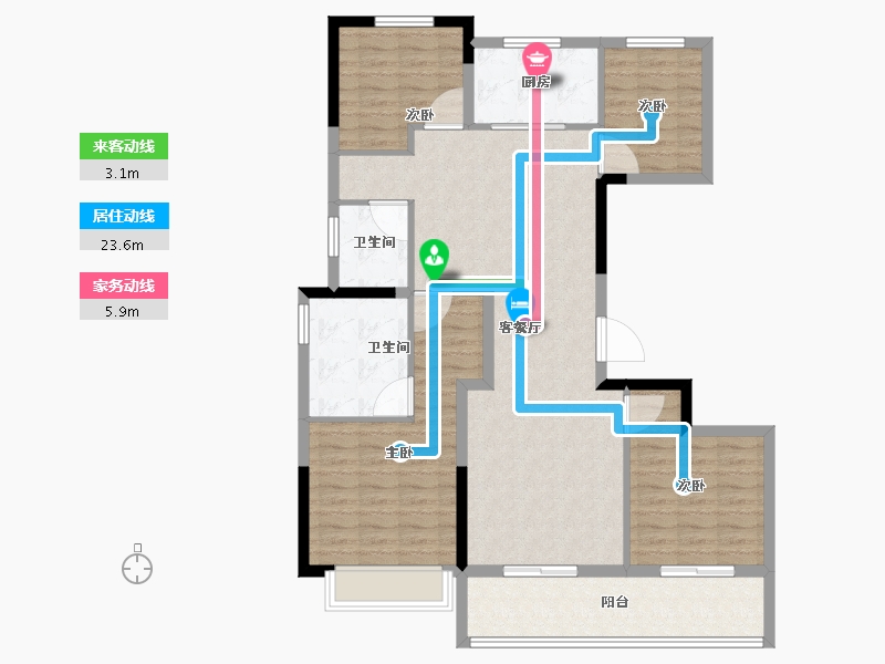 浙江省-杭州市-保利和著风华里-111.01-户型库-动静线