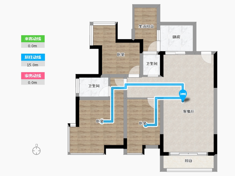 四川省-成都市-国栋南园贰号-85.10-户型库-动静线