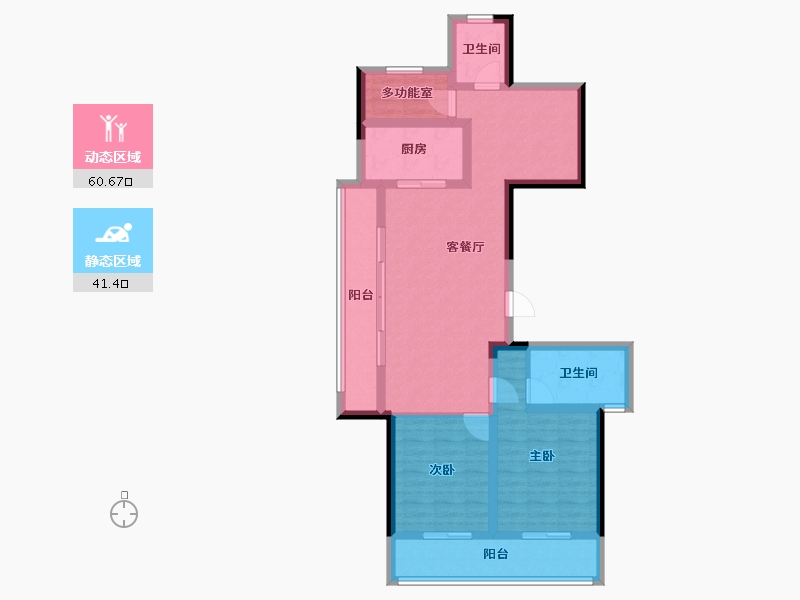 浙江省-杭州市-东海闲湖城·栖霞湾-90.13-户型库-动静分区