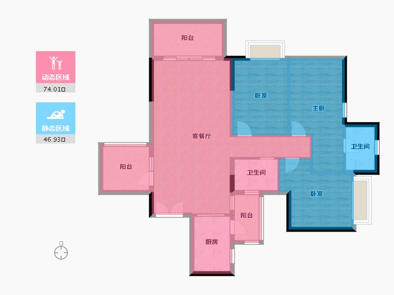 广东省-佛山市-广佛新世界花园洋房-109.10-户型库-动静分区