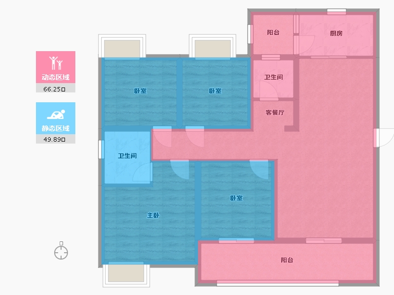 广西壮族自治区-北海市-玫瑰城央府-108.29-户型库-动静分区