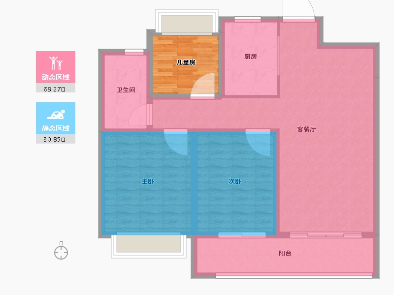 浙江省-杭州市-祥生江山云樾府-96.40-户型库-动静分区