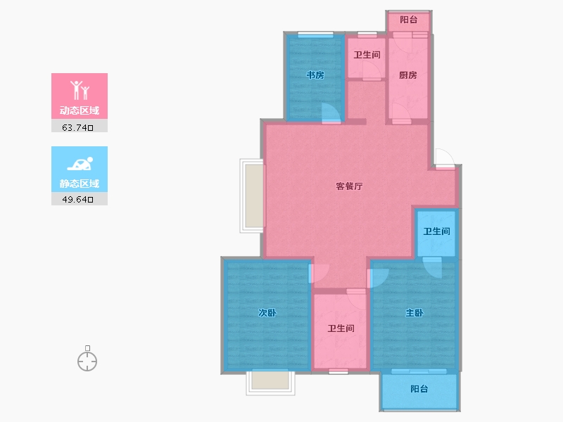 江苏省-南京市-胜利村100号-112.00-户型库-动静分区