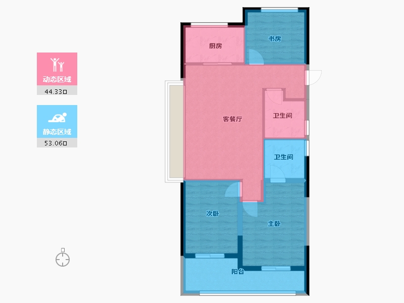 浙江省-杭州市-观奥宸府-88.00-户型库-动静分区