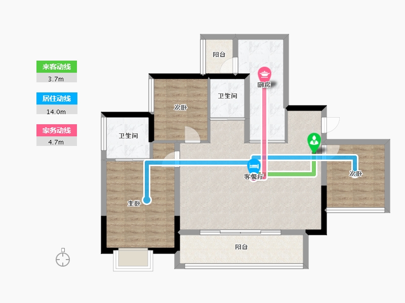 四川省-成都市-首钢璟悦里-88.00-户型库-动静线