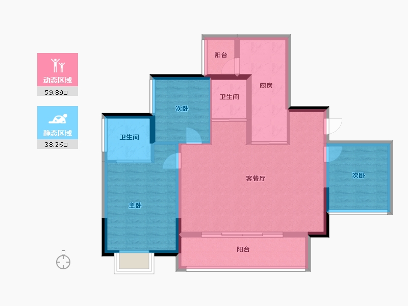 四川省-成都市-首钢璟悦里-88.00-户型库-动静分区