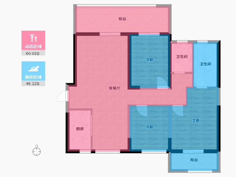 海南省-海口市-大华锦绣海岸-94.58-户型库-动静分区