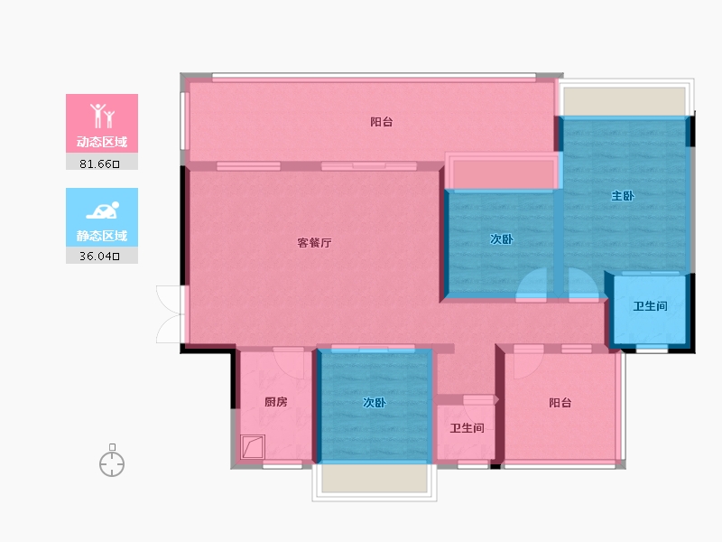 贵州省-遵义市-城郊一号-107.00-户型库-动静分区