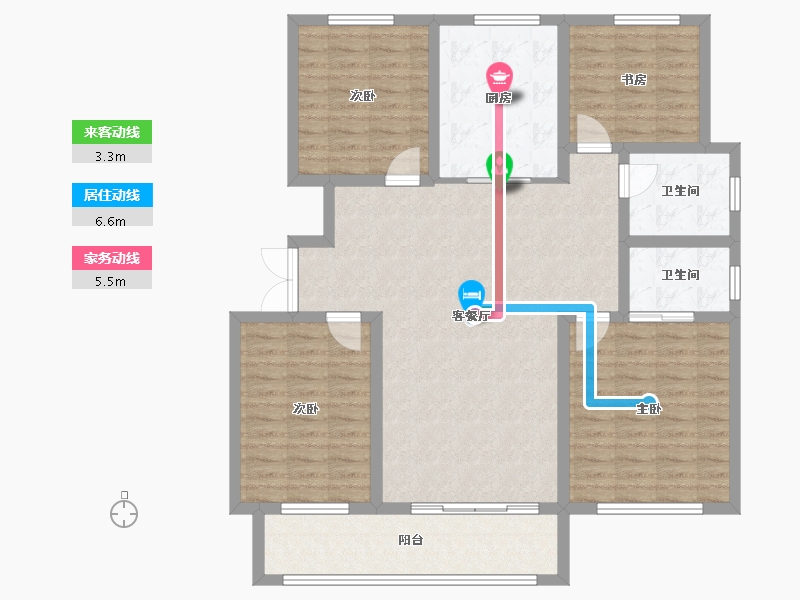 山东省-淄博市-金鼎玺苑-144.00-户型库-动静线