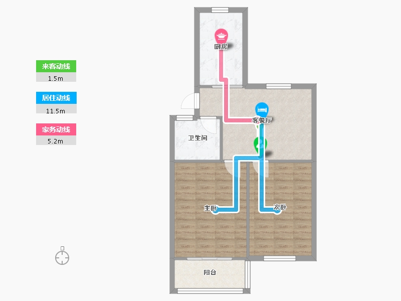 上海-上海市-虹桥机场新村-61.92-户型库-动静线