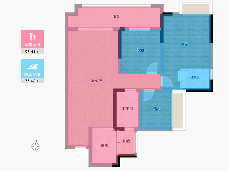 四川省-德阳市-花雨树香颂(二期)-84.50-户型库-动静分区