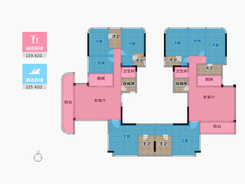 四川省-成都市-清凤鹿溪源-288.17-户型库-动静分区