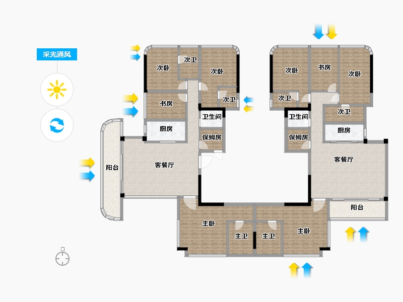 四川省-成都市-清凤鹿溪源-288.17-户型库-采光通风