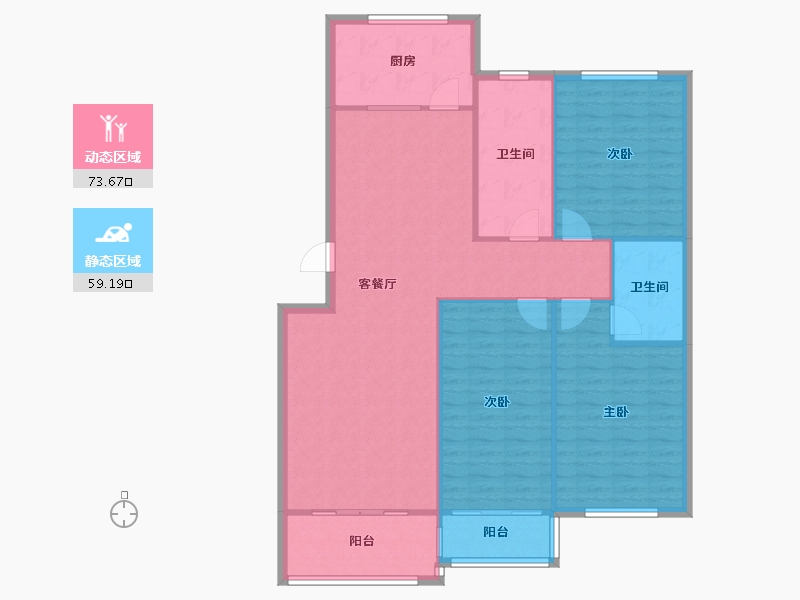 山东省-潍坊市-东方世纪城-133.53-户型库-动静分区