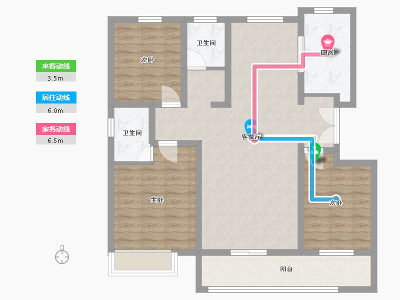 山东省-滨州市-香格里拉公馆-109.60-户型库-动静线