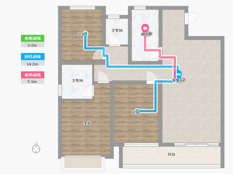 江苏省-扬州市-金奥富贵-104.08-户型库-动静线