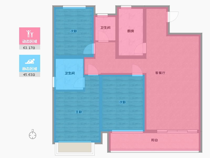 江苏省-扬州市-金奥富贵-104.08-户型库-动静分区