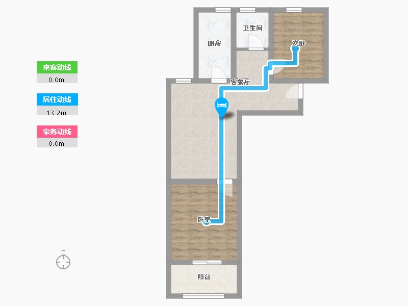 浙江省-杭州市-沁香公寓-64.69-户型库-动静线