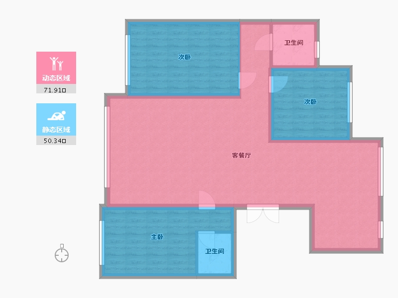 新疆维吾尔自治区-乌鲁木齐市-秦基澜城-103.20-户型库-动静分区