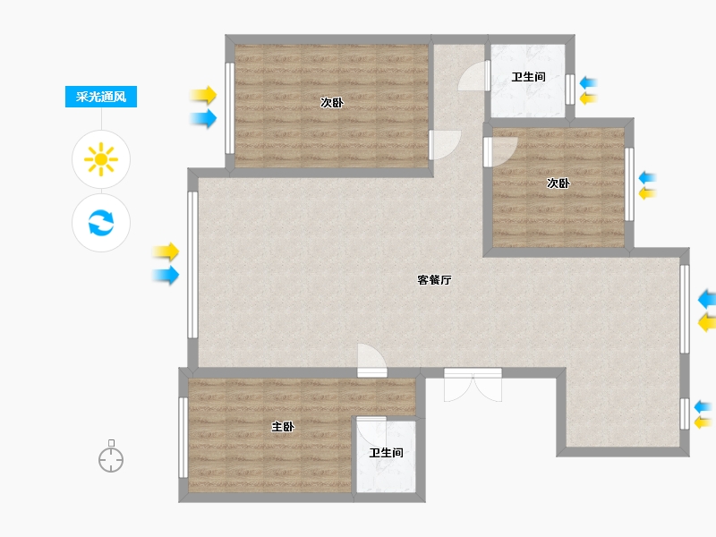 新疆维吾尔自治区-乌鲁木齐市-秦基澜城-103.20-户型库-采光通风