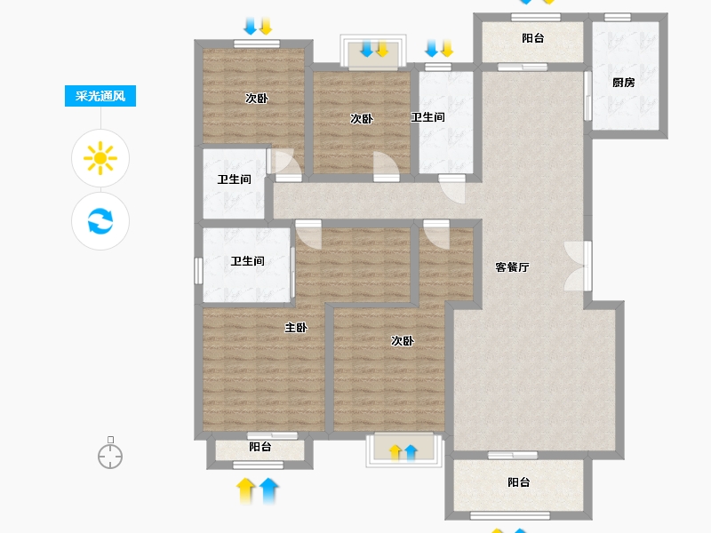 贵州省-遵义市-思州壹品-146.87-户型库-采光通风