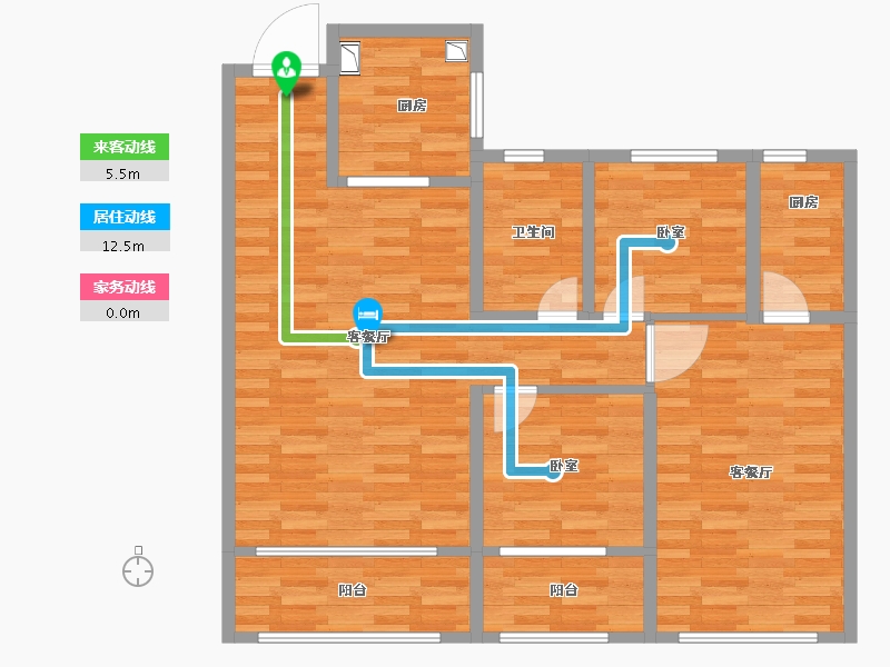 辽宁省-大连市-中海叁号院-84.18-户型库-动静线