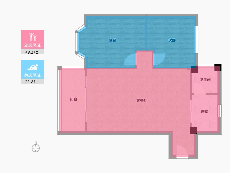 广东省-佛山市-珠江半岛花园-65.17-户型库-动静分区