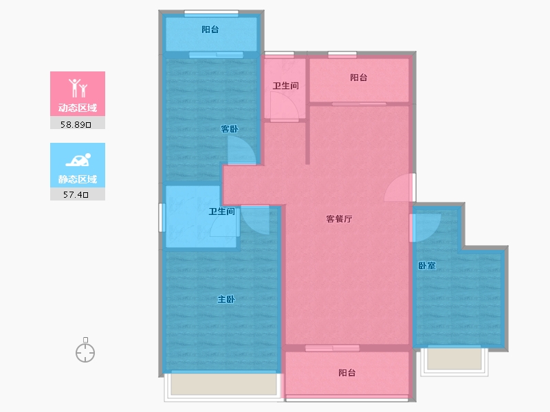 河南省-信阳市-怡和书香苑5期-105.00-户型库-动静分区