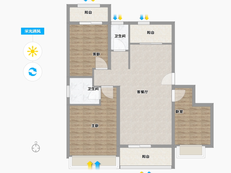 河南省-信阳市-怡和书香苑5期-105.00-户型库-采光通风