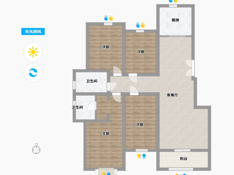 河南省-郑州市-坞罗社区-112.00-户型库-采光通风