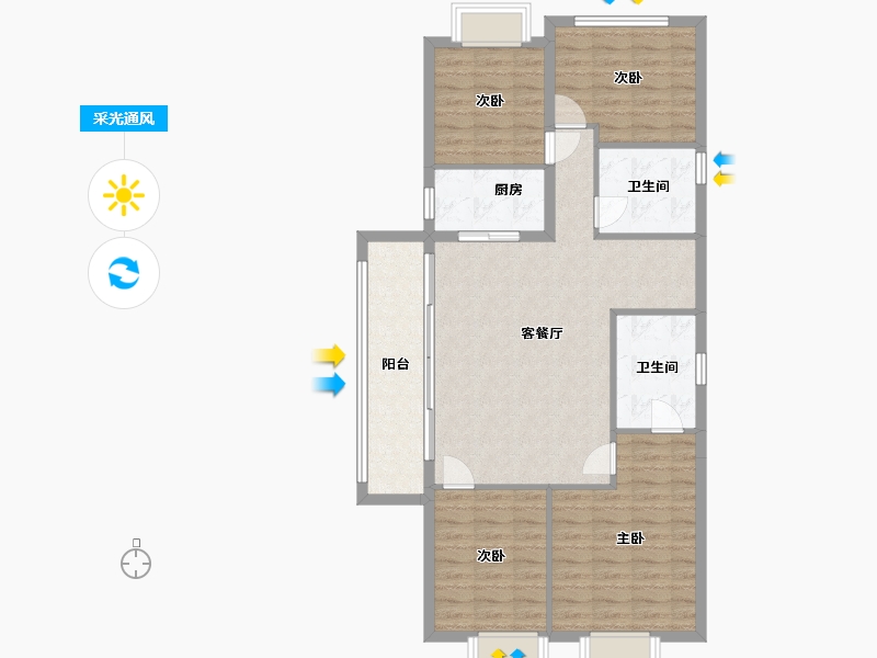 福建省-莆田市-融创龍德井壹号-117.17-户型库-采光通风