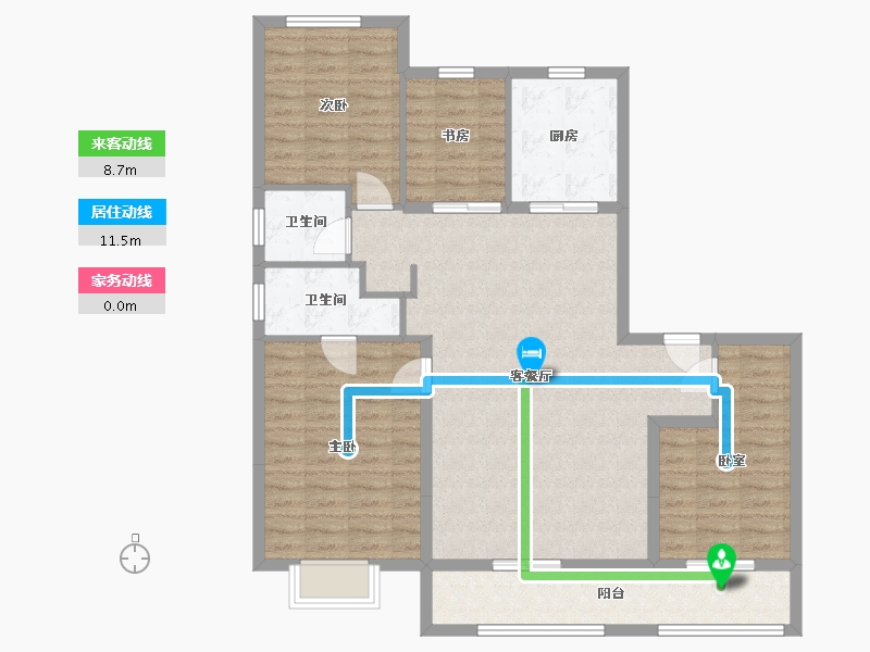 浙江省-宁波市-朗拾-116.58-户型库-动静线